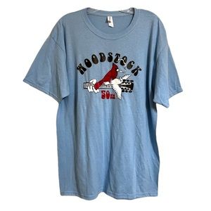Woodstock 50th Anniversary Graphic Band Tee Hippie Love Tshirt New L